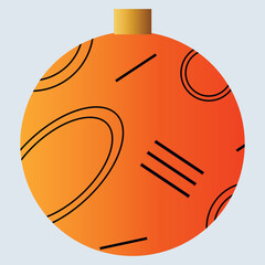 Merry Christmas universal template. Greeting Card and invitation decorated with  christmas ball. Vector illustration. 