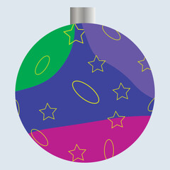 Merry Christmas universal template. Greeting Card and invitation decorated with  christmas ball. Vector illustration. 