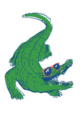 crocodile with sunglasses