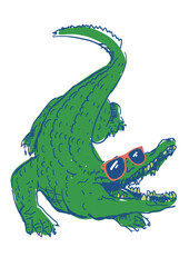crocodile with sunglasses
