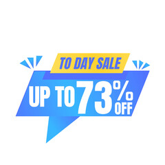 73% off sale balloon. Blue and yellow vector illustration . sale label design, Seventy-three 