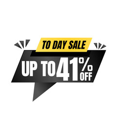41% off sale balloon. Black vector illustration . sale label design, Forty-one