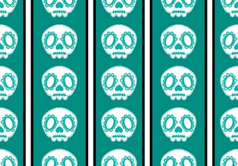 Halloween skulls seamless cartoon flower doodle pattern for wrapping paper and clothes print and kids and fabrics