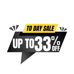 33% off sale balloon. Black vector illustration . sale label design, Thirty three 