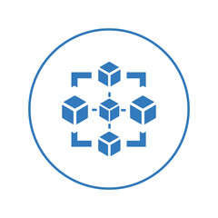 Big data Blockchain technology icon | Circle version icon |