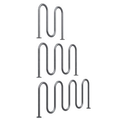 3d rendering illustration of wave bicycle racks