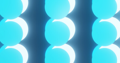 Render with glowing blue circles