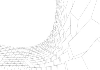 Abstract architectural shape 3d illustration