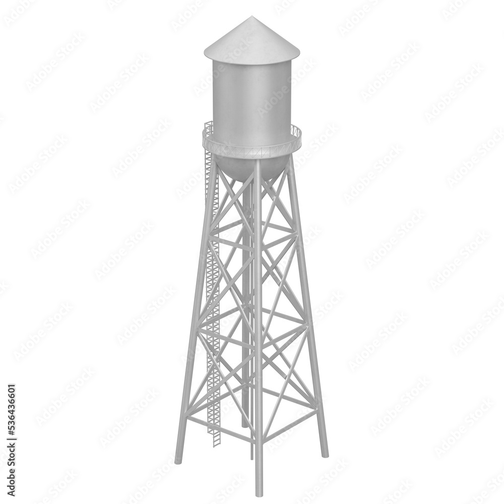 Wall mural 3d rendering illustration of a water tower