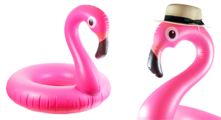 Flamingo print. Pink pool inflatable flamingo for summer beach i