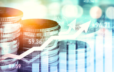 Finance and money technology background concept of business prosperity and asset management ....