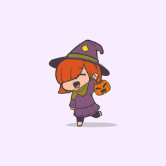 Graphic Little Witch feeling happy