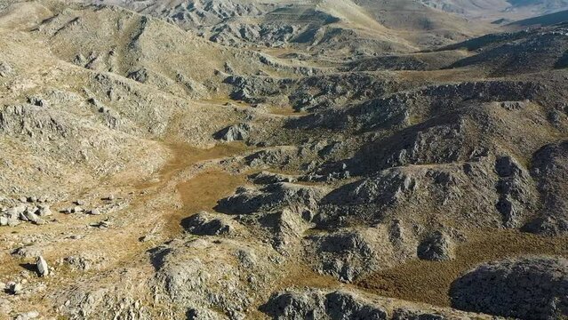 Harsh mountains filmed on a drone Turkey Alanya