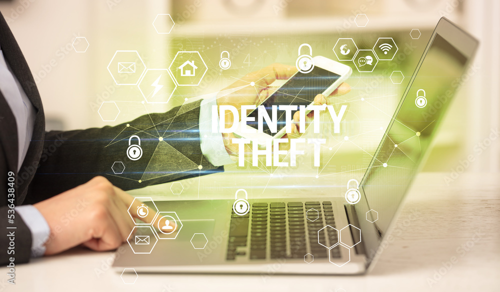 Aufkleber internet security and data protection concept