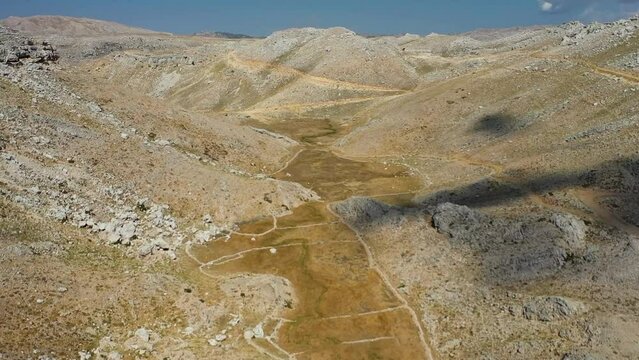 Harsh mountains filmed on a drone Turkey Alanya