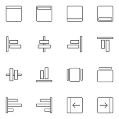 layout alignment line icon set