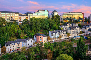 Fototapeta premium Old and modern architecture in Luxembourg city