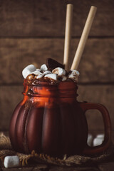 Food photo of cocoa with marshmallows