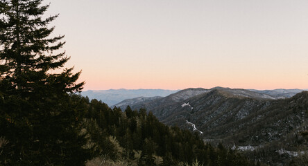 sunset in the mountains