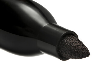 Black Permanent Marker Felt Tip Extreme Macro Close-up isolated on white background