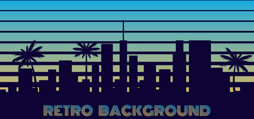 urban retro background in 80s style. vector illustration