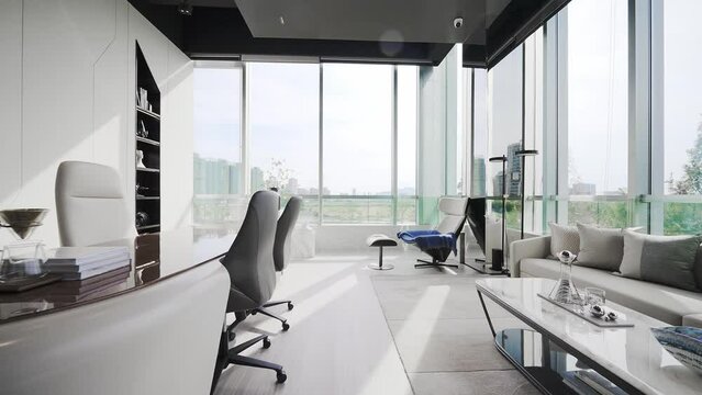 empty bright modern luxury private office