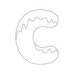 Letter C tracing worksheet for kids