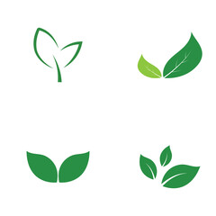 Logos of green Tree leaf ecology nature element vector