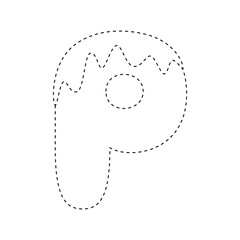Letter P tracing worksheet for kids