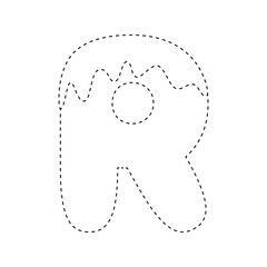 Letter R tracing worksheet for kids