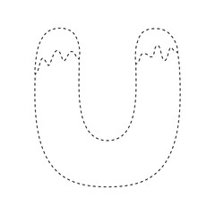 Letter U tracing worksheet for kids