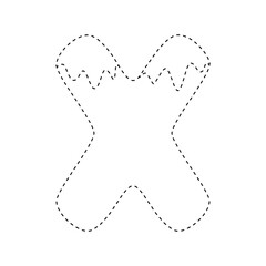 Letter X tracing worksheet for kids