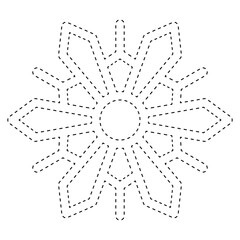 Snowflake tracing worksheet for kids