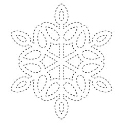 Snowflake tracing worksheet for kids