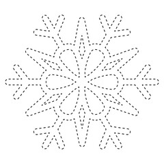 Snowflake tracing worksheet for kids