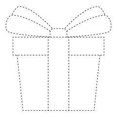 Gift box tracing worksheet for kids