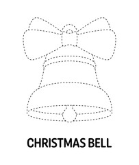 Christmas Bell tracing worksheet for kids