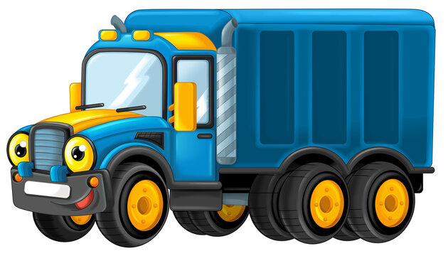 recommend clip art: cartoon happy and funny off road police car truck isolated illustration for children