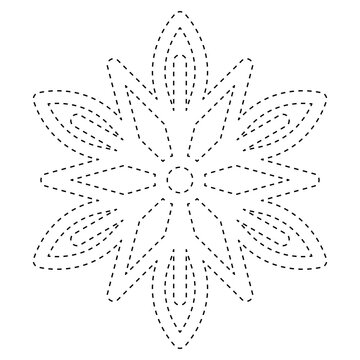 Snowflake tracing worksheet for kids