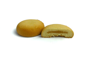 pineapple tarts isolated on white background, copy space