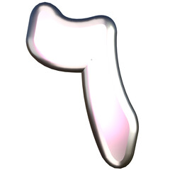 3D Render of arabic silver metal  numerals