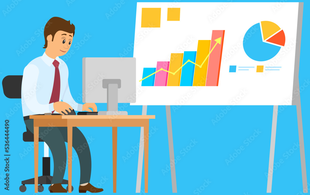 Poster analytics information and development statistics. web analysis measure, product testing technology. 