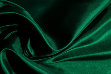 Obraz premium green fabric texture background, abstract, closeup texture of cloth