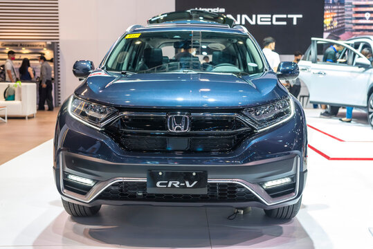 Metro Manila, Philippines - Sept 2022: A new 2023 Honda CR-V on display at the Philippine International Motor Show.