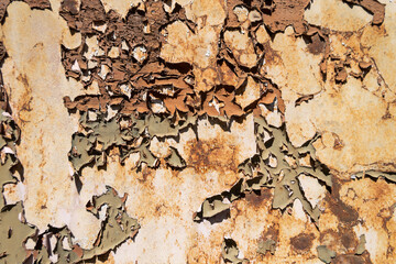 Peeling old paint. Abstract cracked paint background.