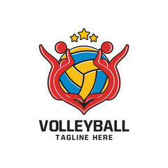 Volleyball Sport Logo Emblem Design