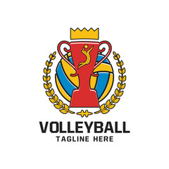Volleyball Sport Logo Emblem Design