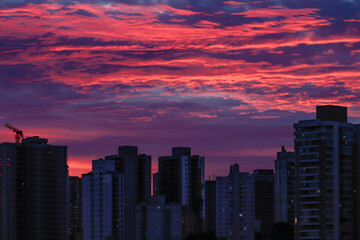Fototapeta premium sunset over the city