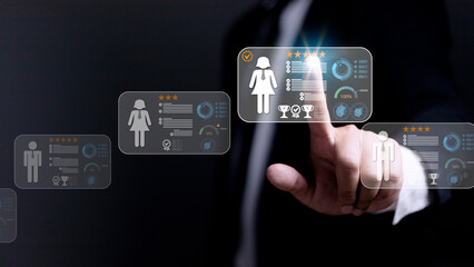 HR, Recruitment, and leadership. Teambuilding. Select a team leader. Business concept.