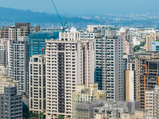Top view of the city in Linkou district in New Taipei City of Taiwan